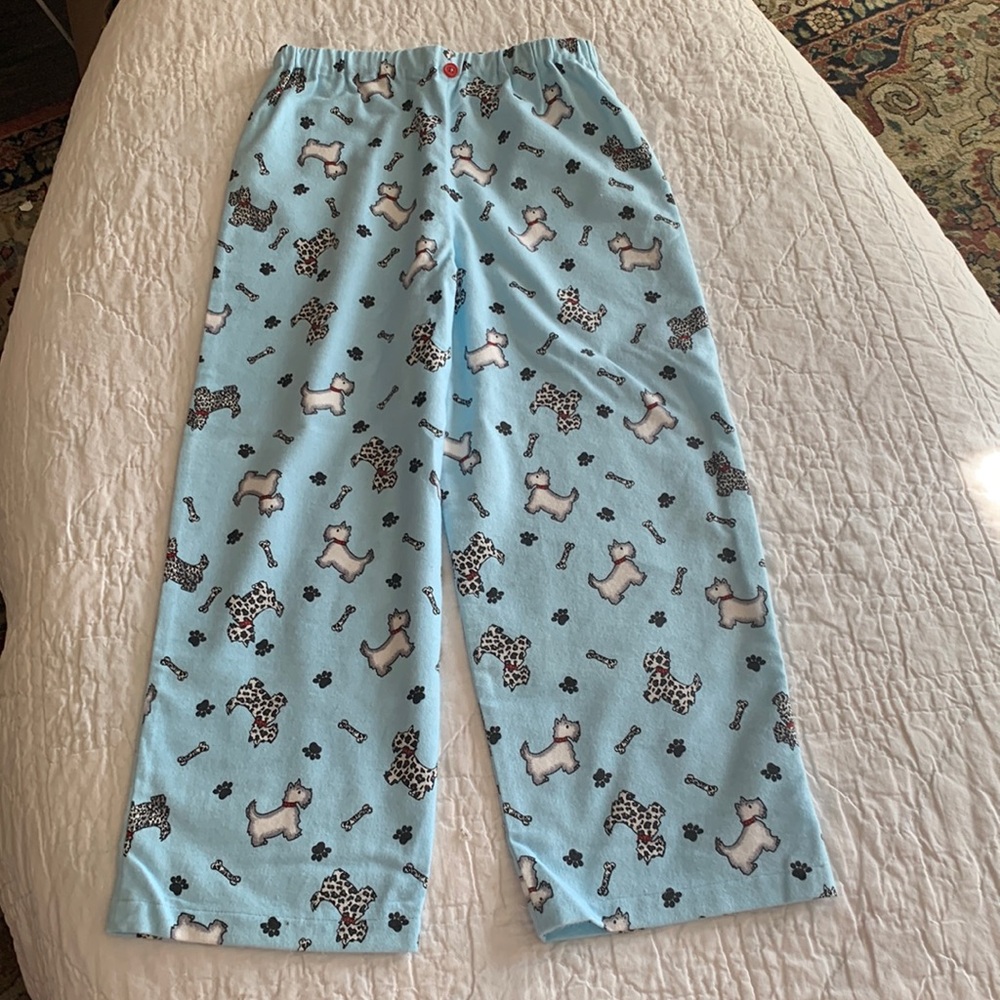 HANDMADE PJ PANTS CHILDRENS SZ 5/6 (STANDARD PATTERN USED) SCOTTIE DOGS (NEW)